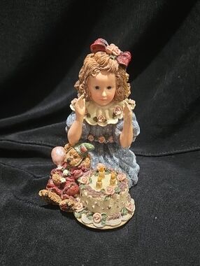 Boyds Bears Dollstone Collection titled "Rebecca with Elliot... Birthday"